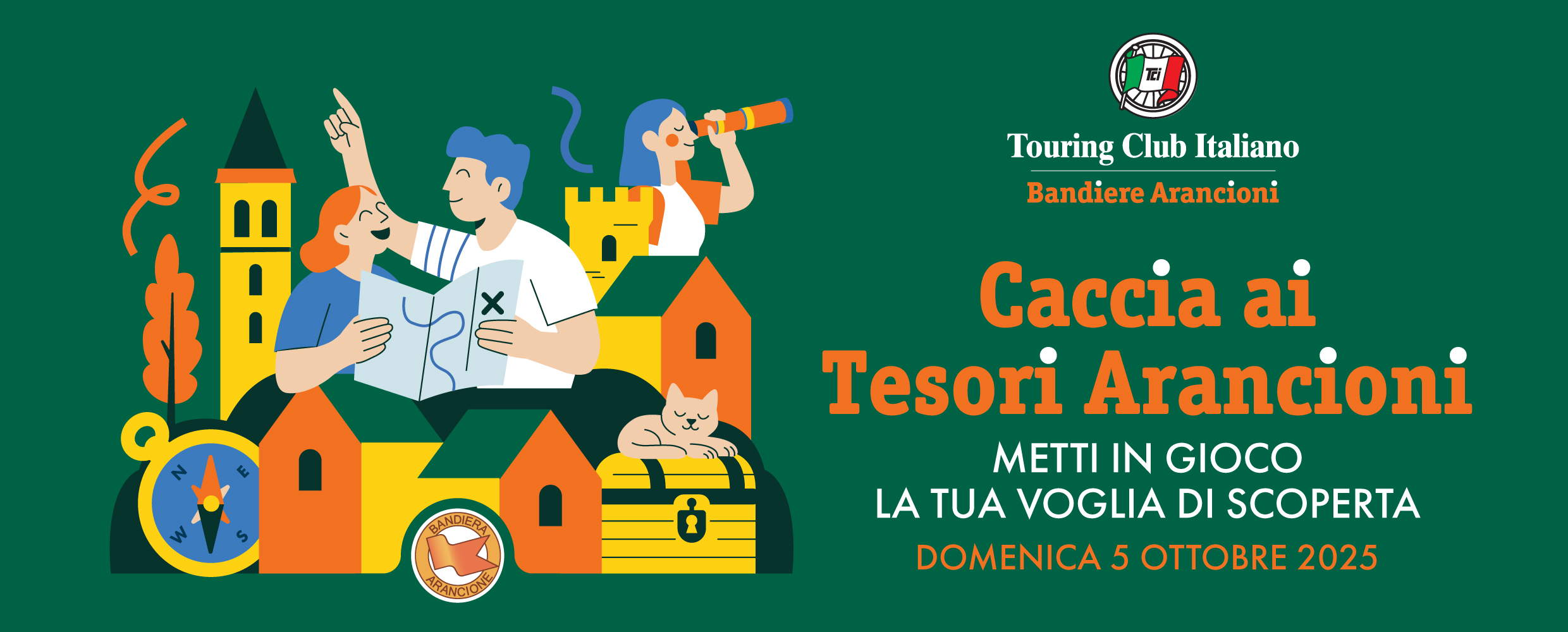 Caccia ai Tesori Arancioni del Touring Club Italiano:  sono aperte le iscrizioni alla più grande caccia al tesoro in contemporanea in tutta Italia domenica 5 ottobre